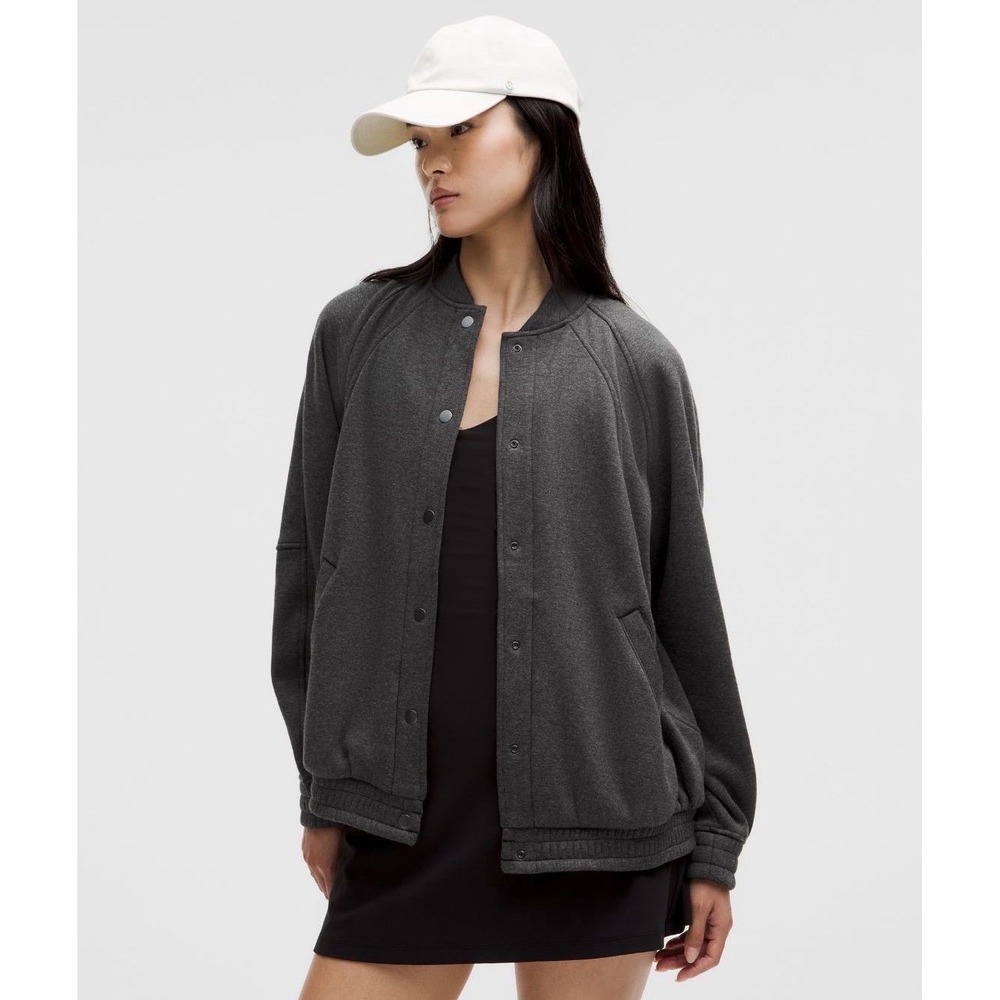 192-Lululemon-Scuba Oversized Varsity Jacket Plush-Heathered Core Black